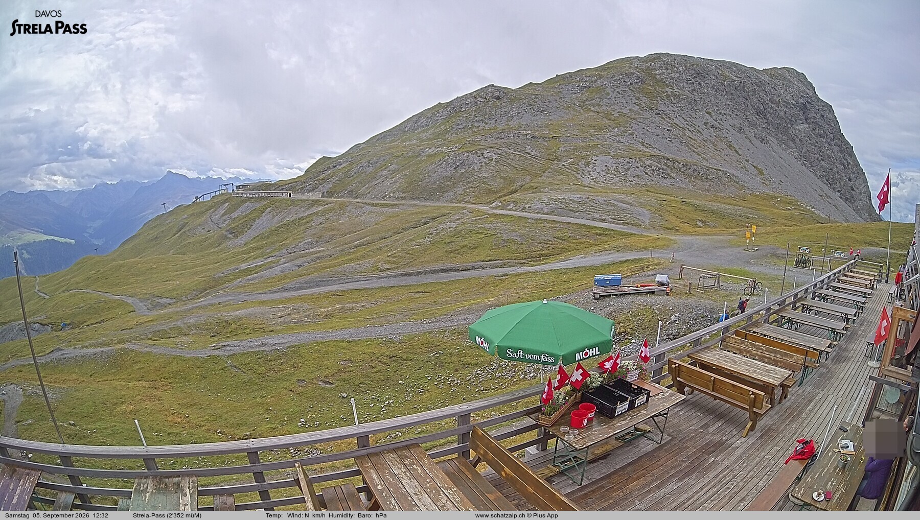 Archiv Foto Webcam Restaurant Strela Pass Schatzalp