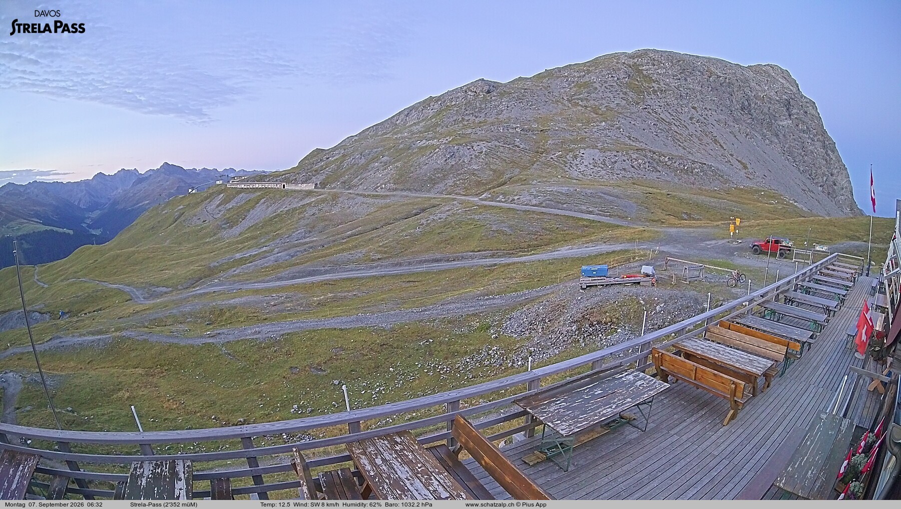Archiv Foto Webcam Restaurant Strela Pass Schatzalp