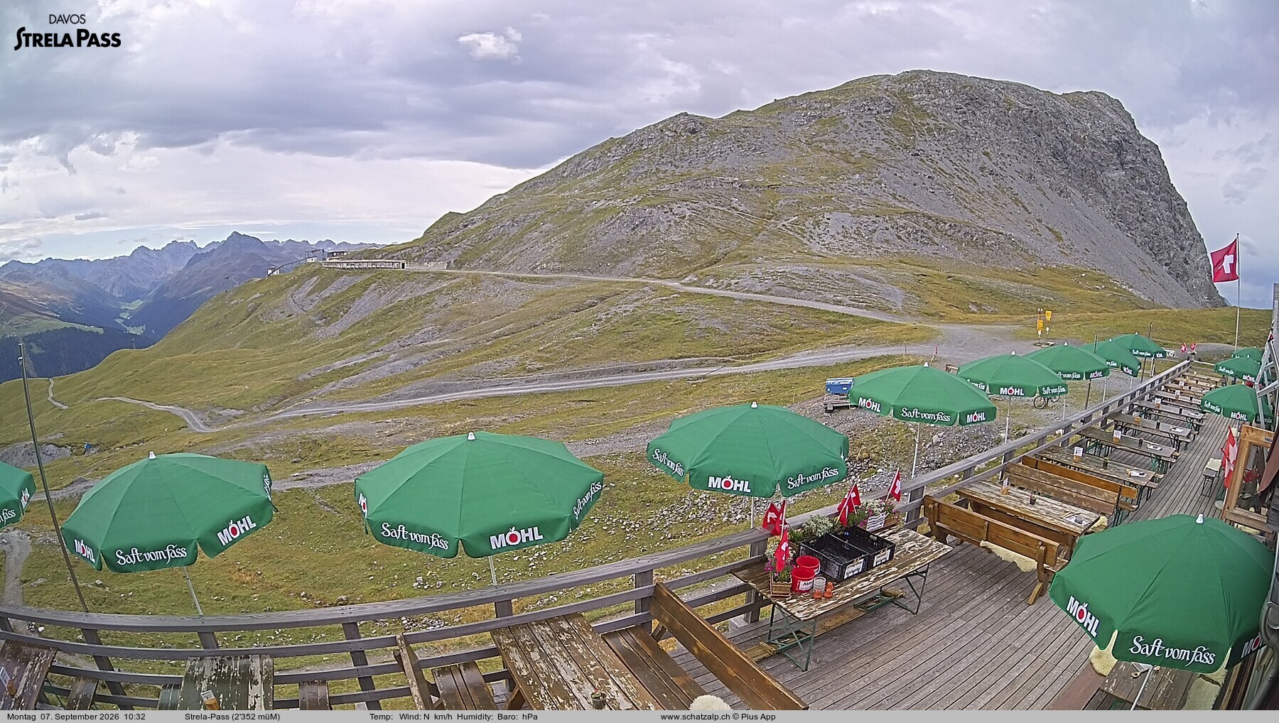 Archiv Foto Webcam Restaurant Strela Pass Schatzalp