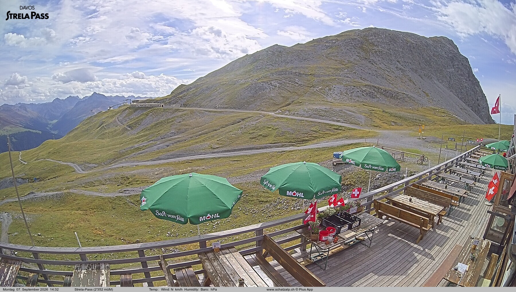Archiv Foto Webcam Restaurant Strela Pass Schatzalp