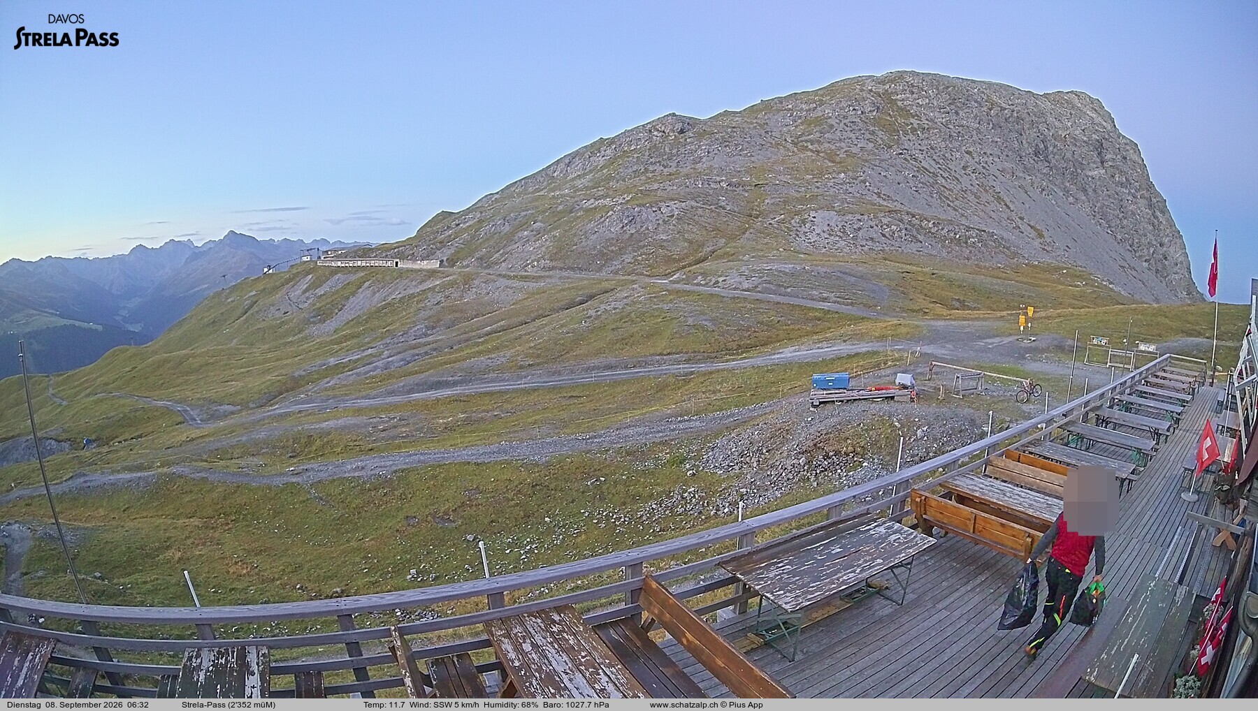 Archiv Foto Webcam Restaurant Strela Pass Schatzalp