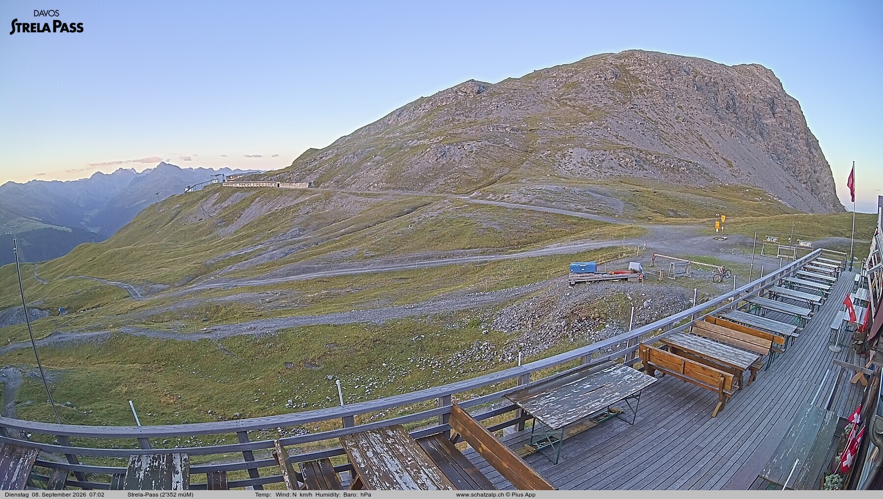 Archiv Foto Webcam Restaurant Strela Pass Schatzalp