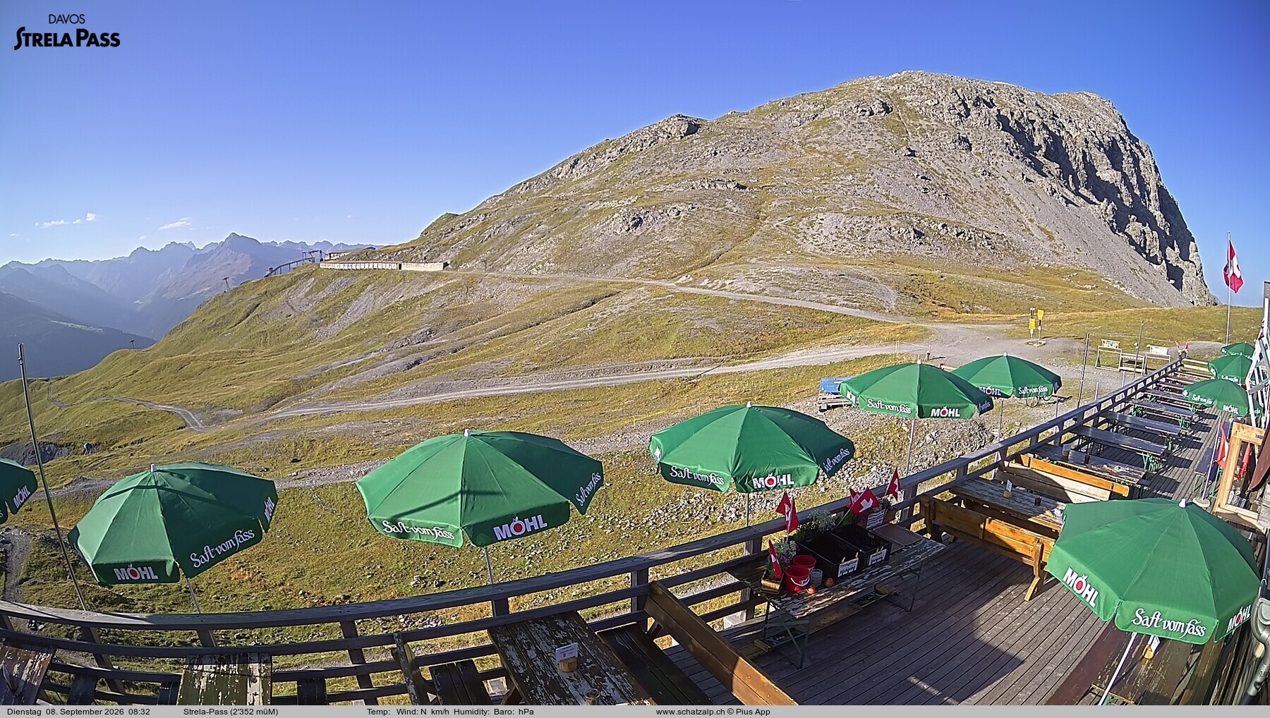 Archiv Foto Webcam Restaurant Strela Pass Schatzalp