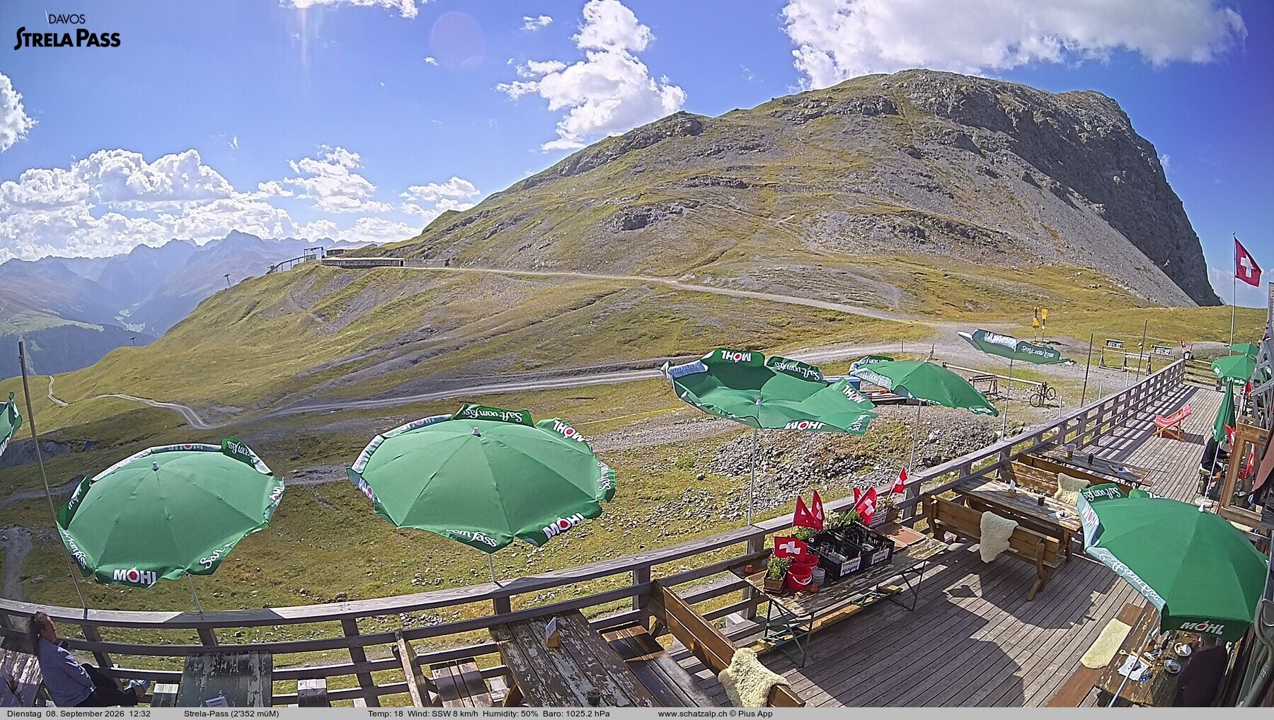 Archiv Foto Webcam Restaurant Strela Pass Schatzalp