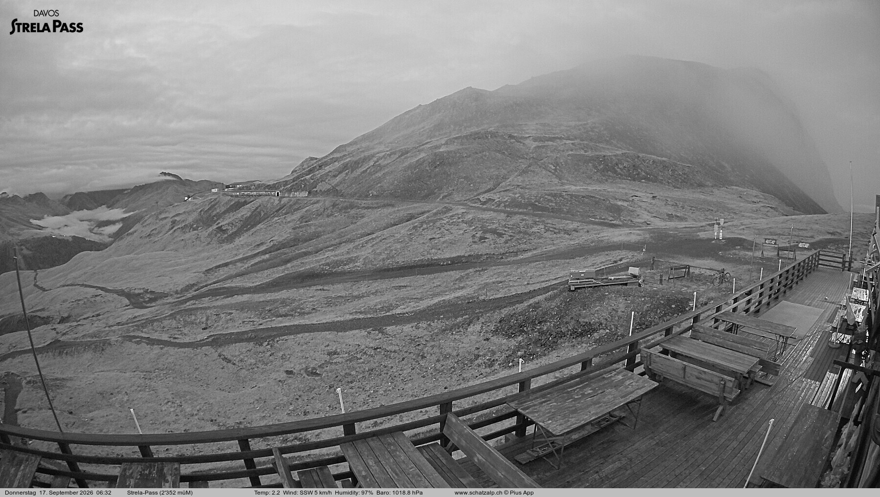 Archiv Foto Webcam Restaurant Strela Pass Schatzalp
