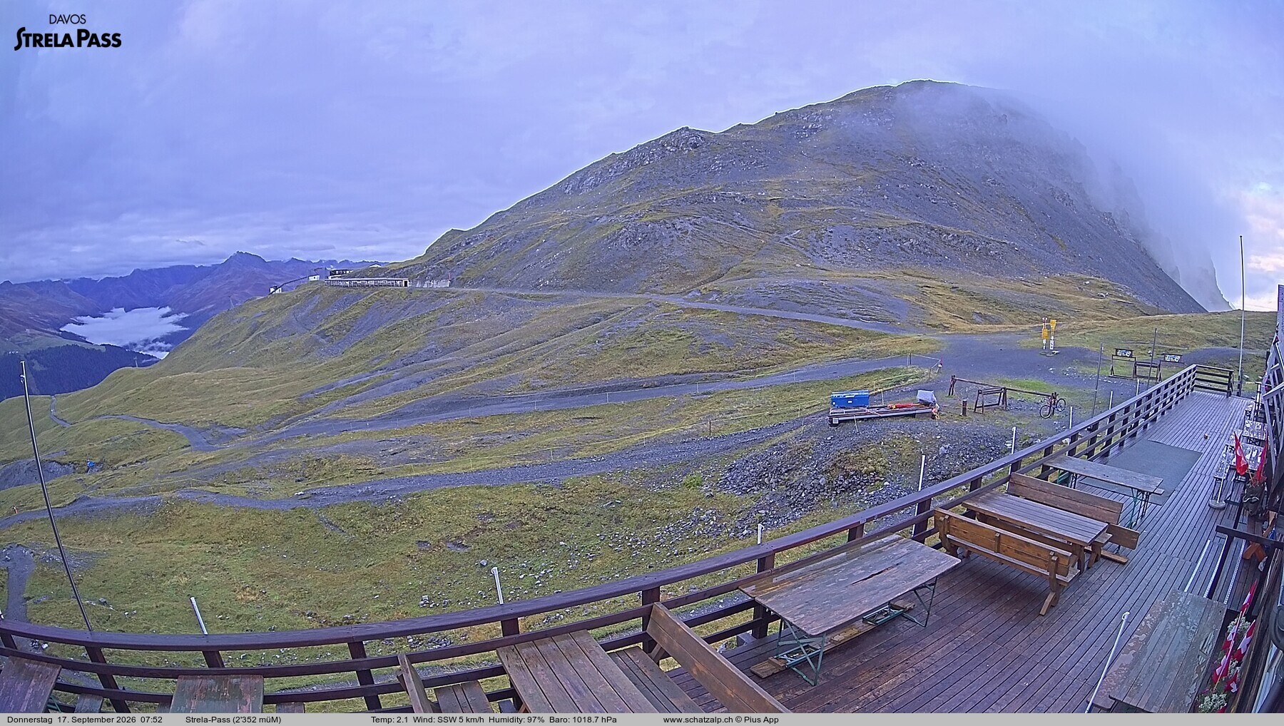 Archiv Foto Webcam Restaurant Strela Pass Schatzalp