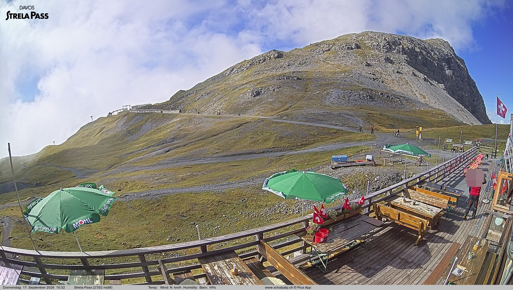 Archiv Foto Webcam Restaurant Strela Pass Schatzalp