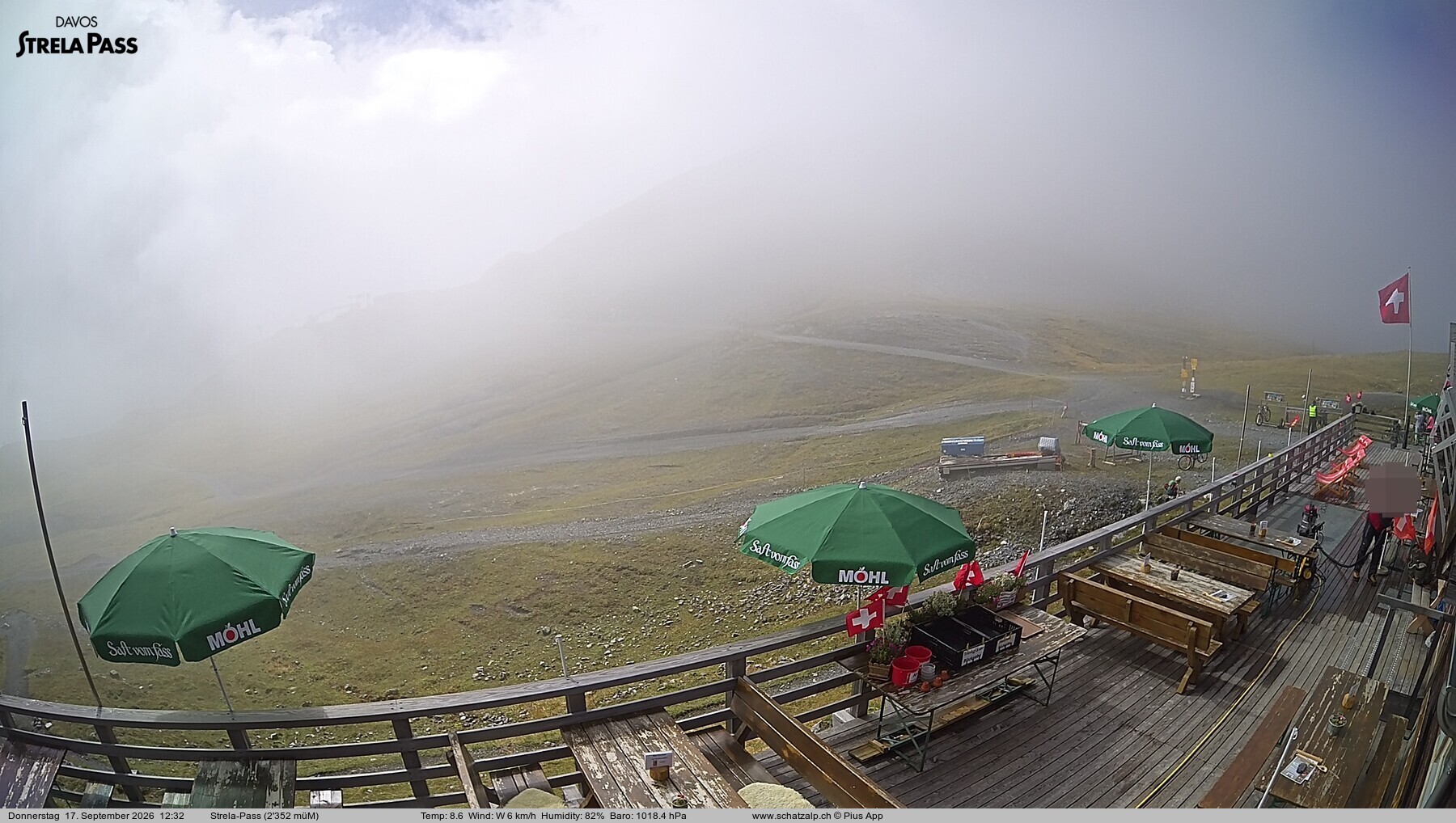 Archiv Foto Webcam Restaurant Strela Pass Schatzalp
