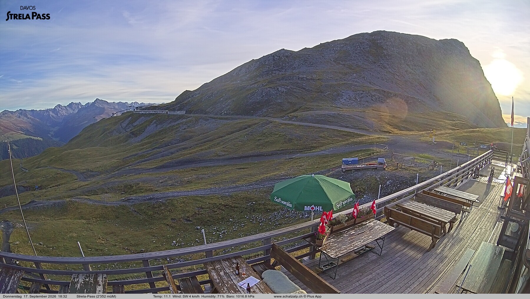 Archiv Foto Webcam Restaurant Strela Pass Schatzalp