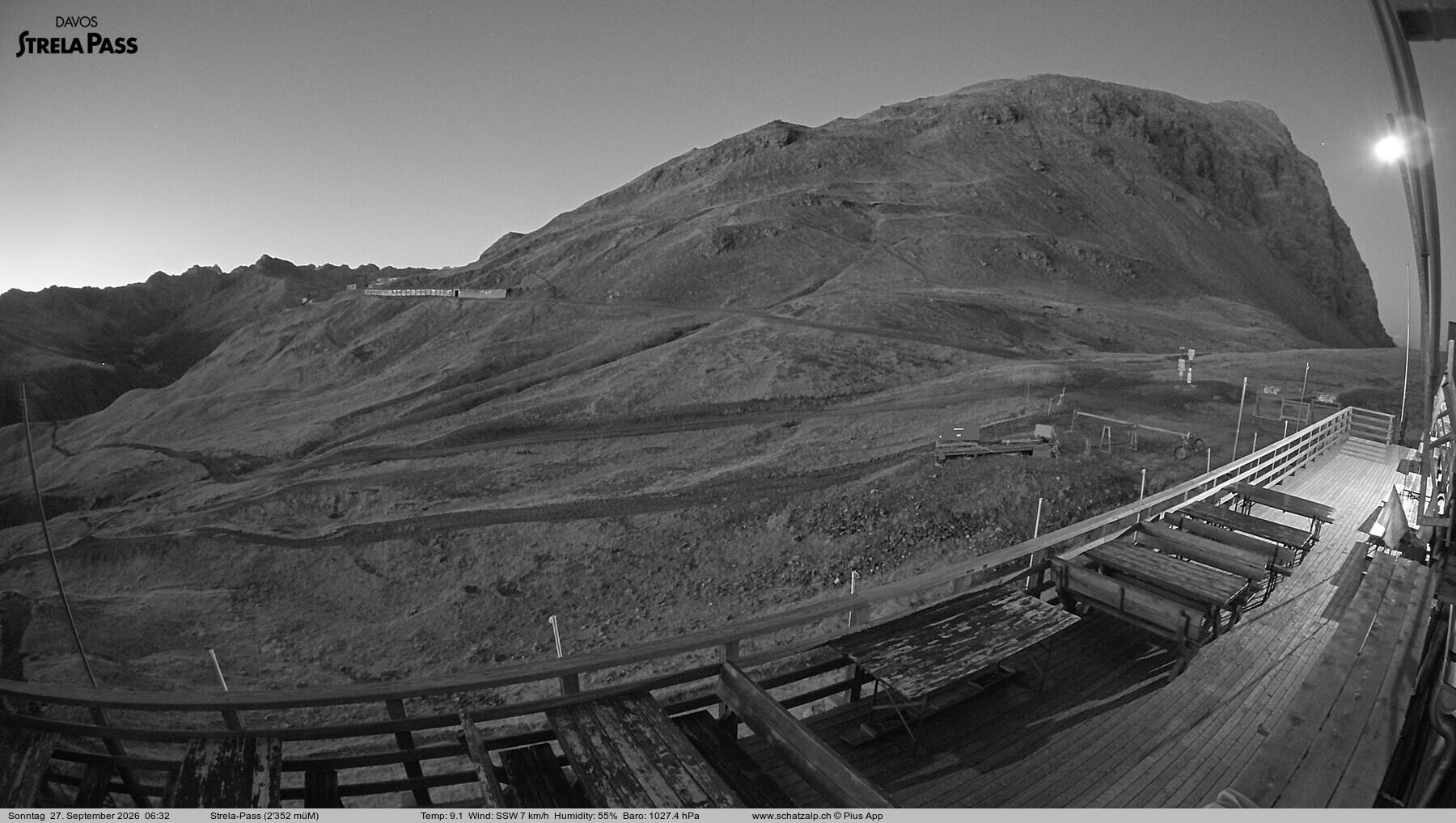 Archiv Foto Webcam Restaurant Strela Pass Schatzalp