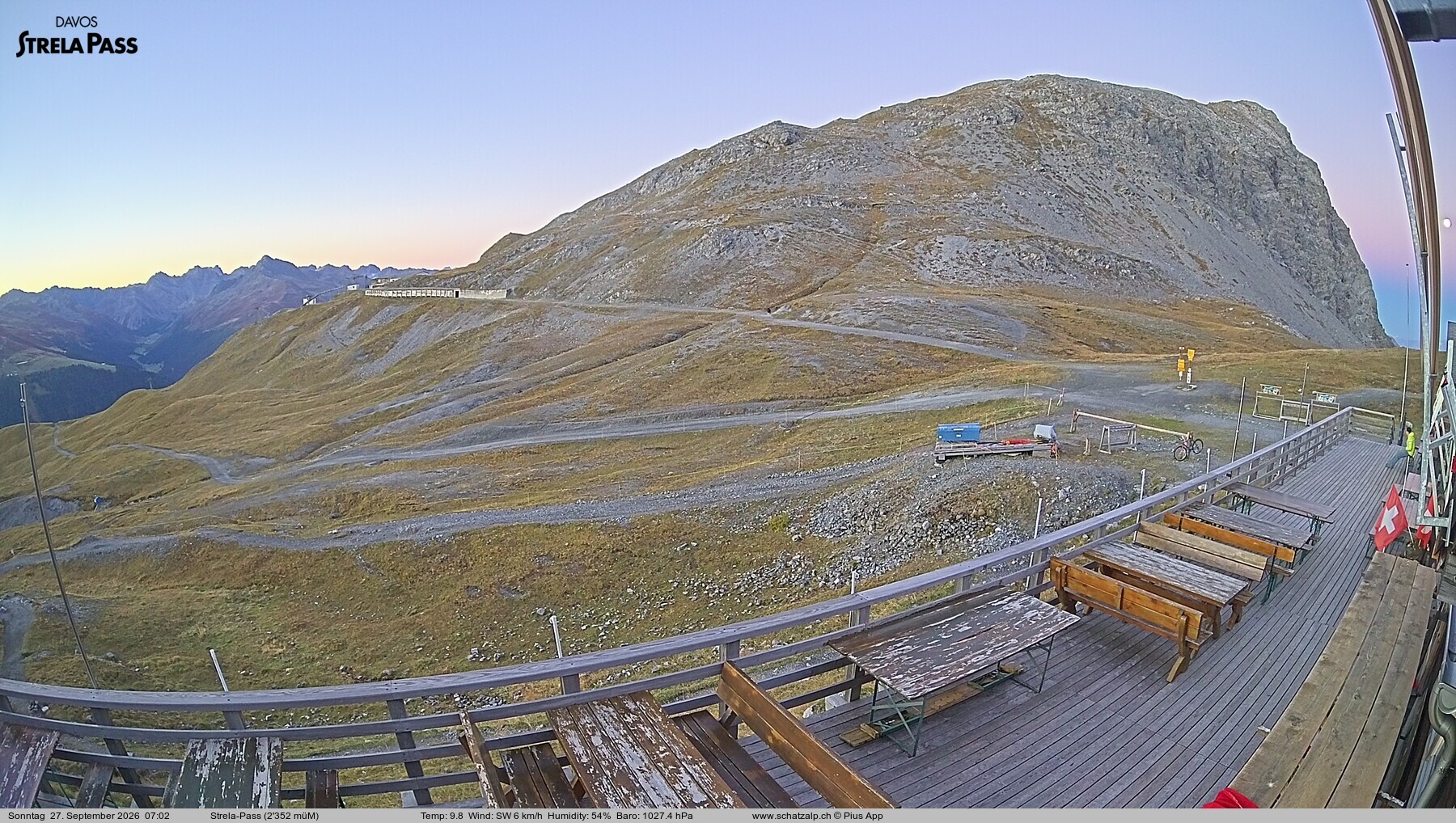Archiv Foto Webcam Restaurant Strela Pass Schatzalp