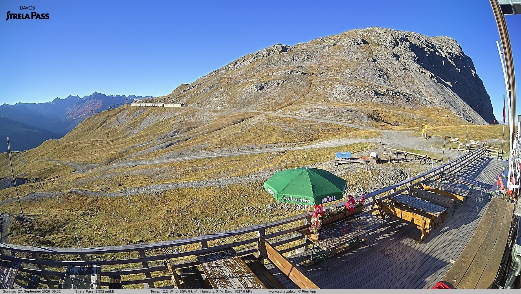 Archiv Foto Webcam Restaurant Strela Pass Schatzalp