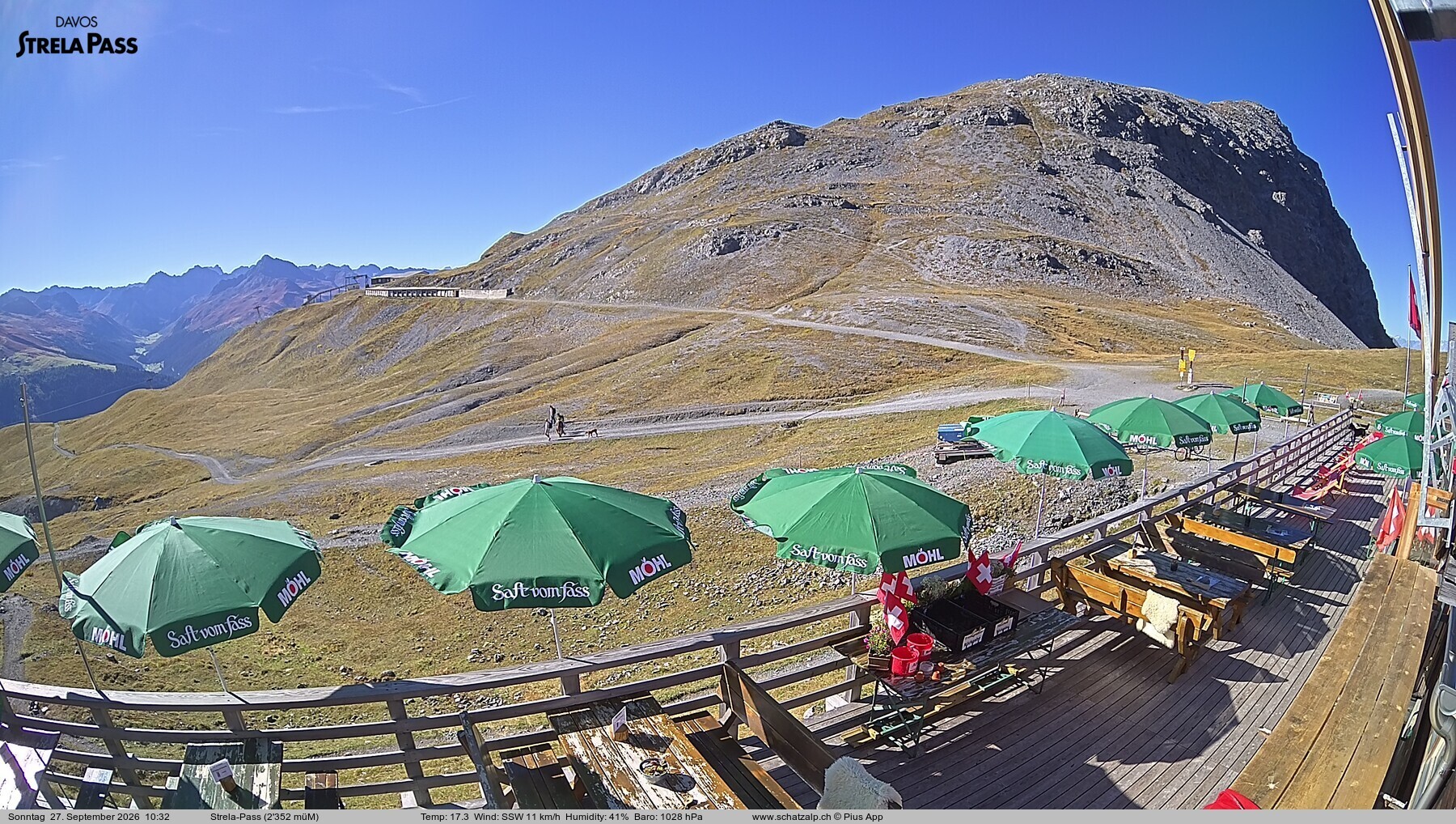 Archiv Foto Webcam Restaurant Strela Pass Schatzalp