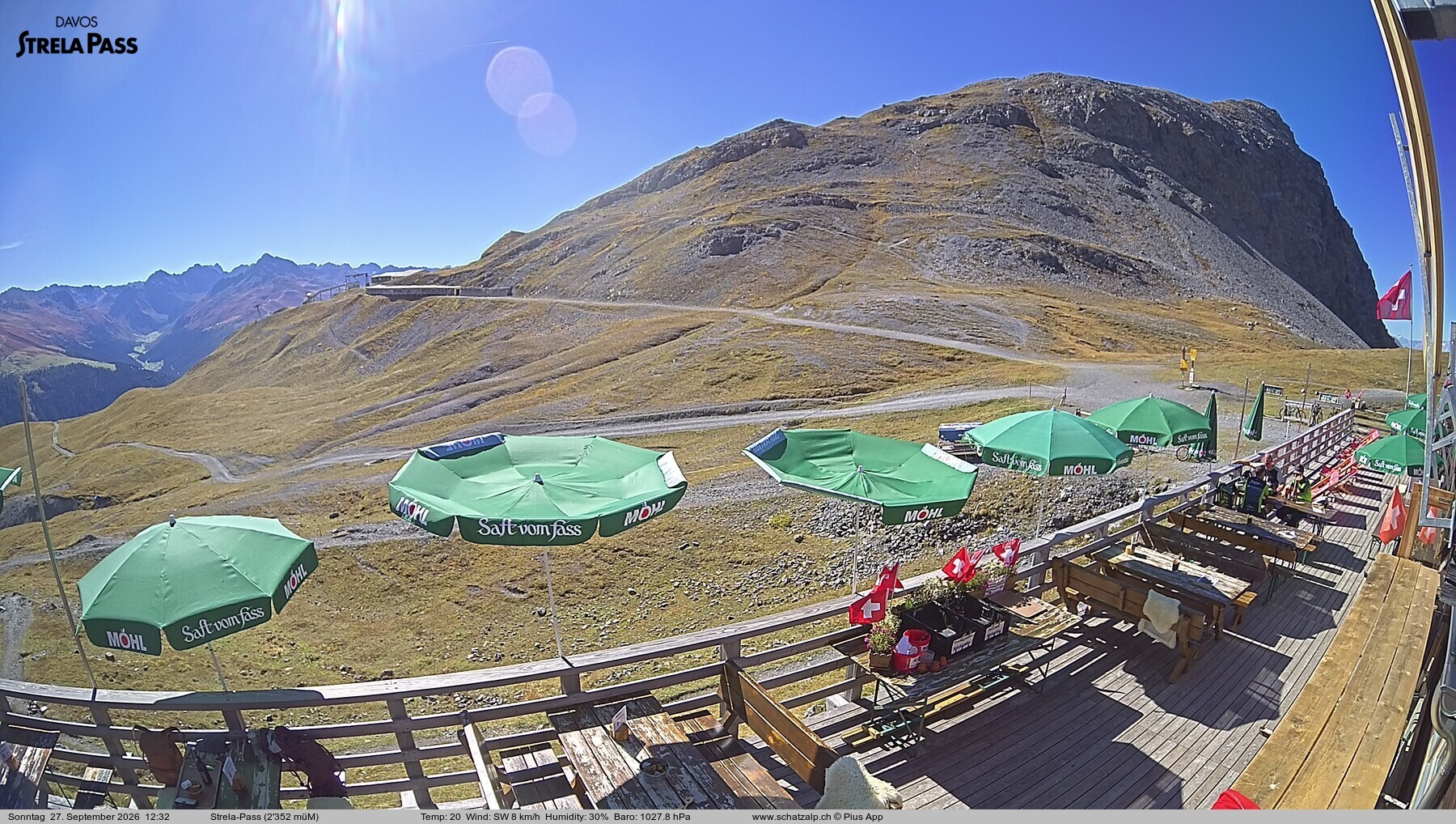Archiv Foto Webcam Restaurant Strela Pass Schatzalp