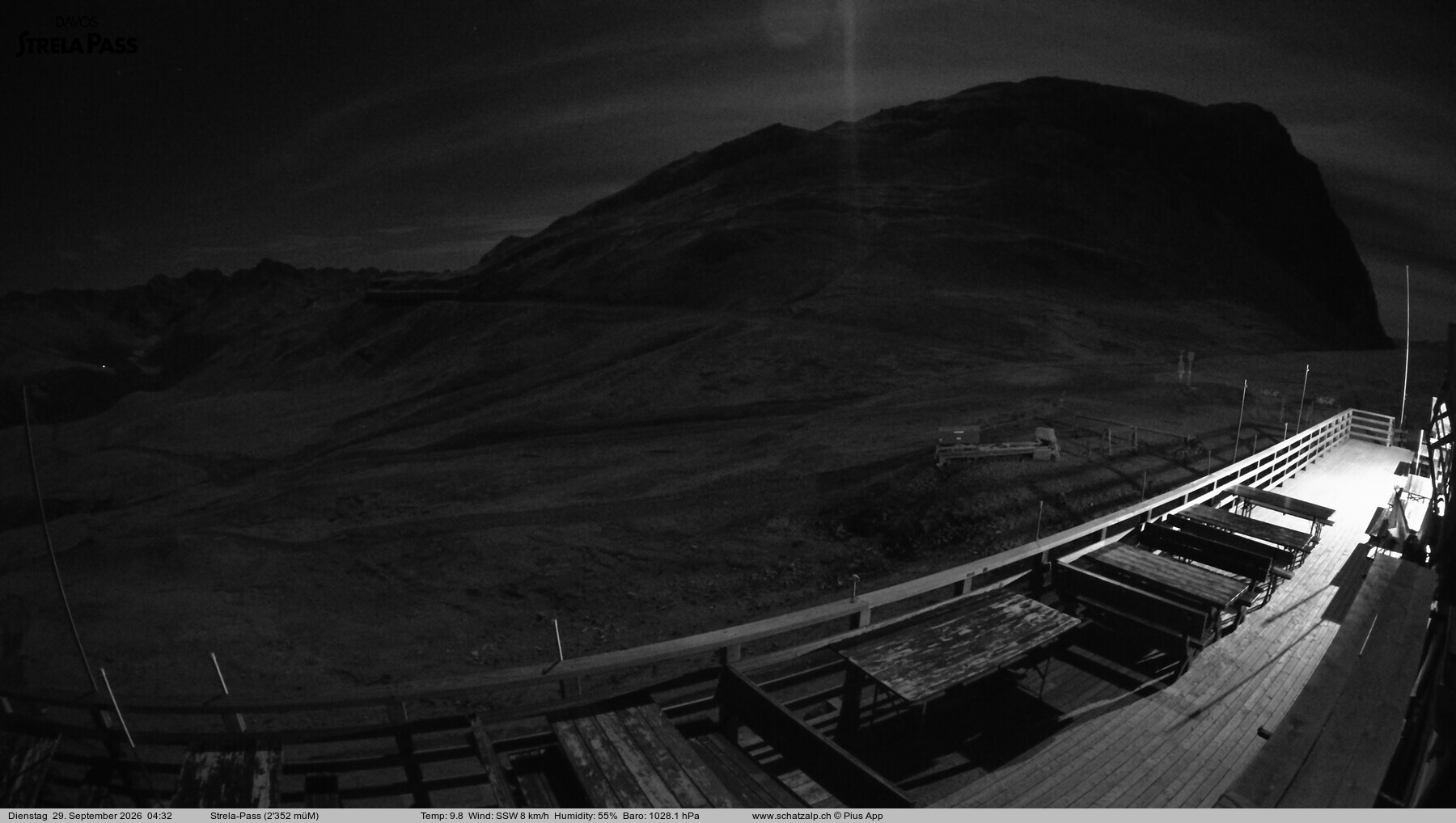 Archiv Foto Webcam Restaurant Strela Pass Schatzalp