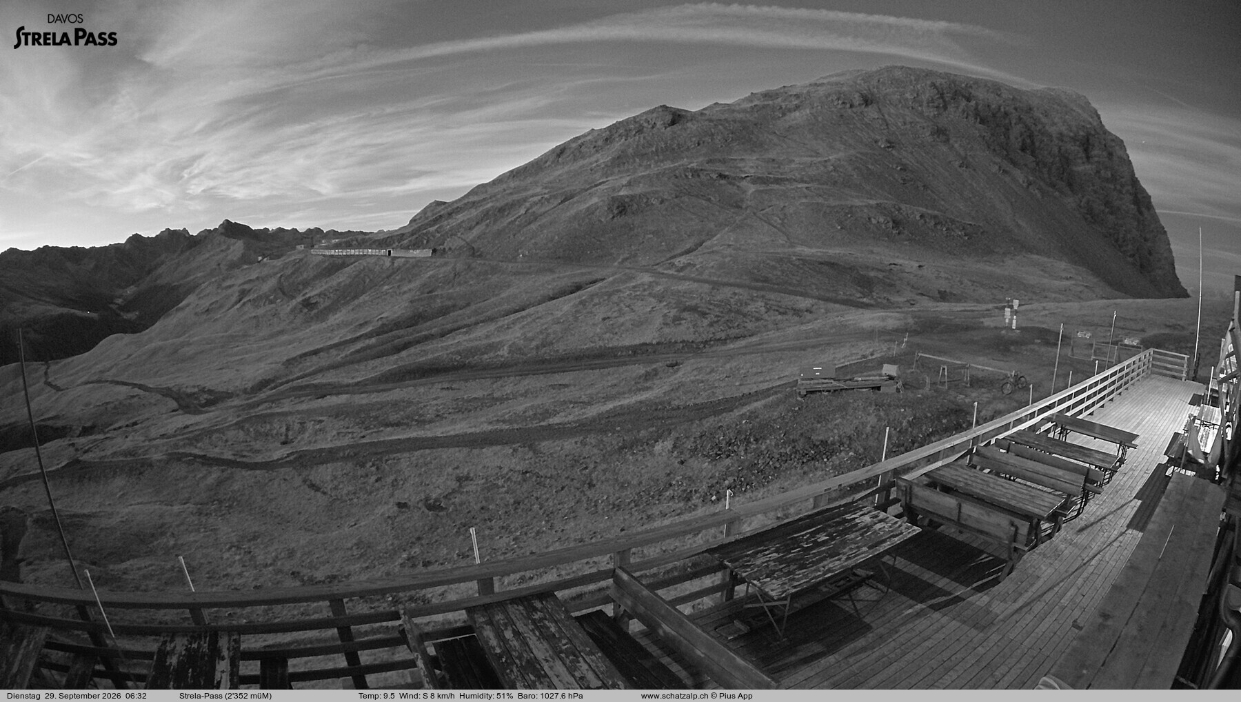 Archiv Foto Webcam Restaurant Strela Pass Schatzalp