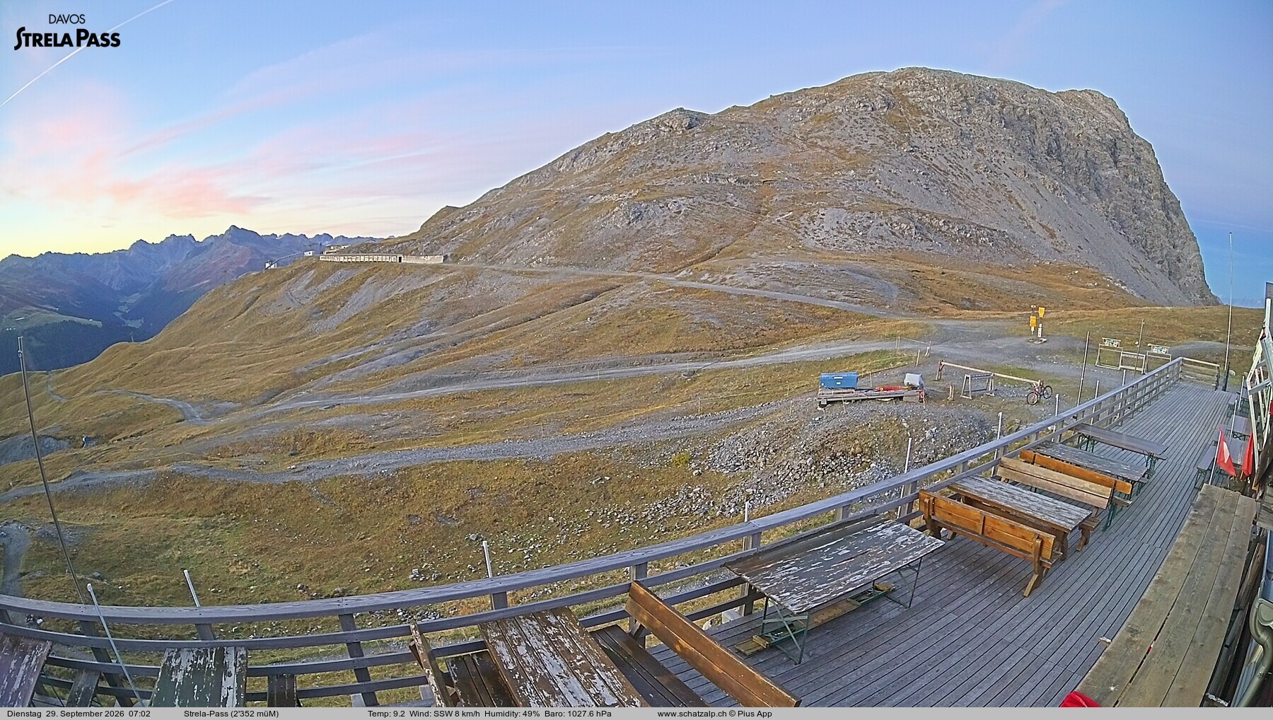 Archiv Foto Webcam Restaurant Strela Pass Schatzalp