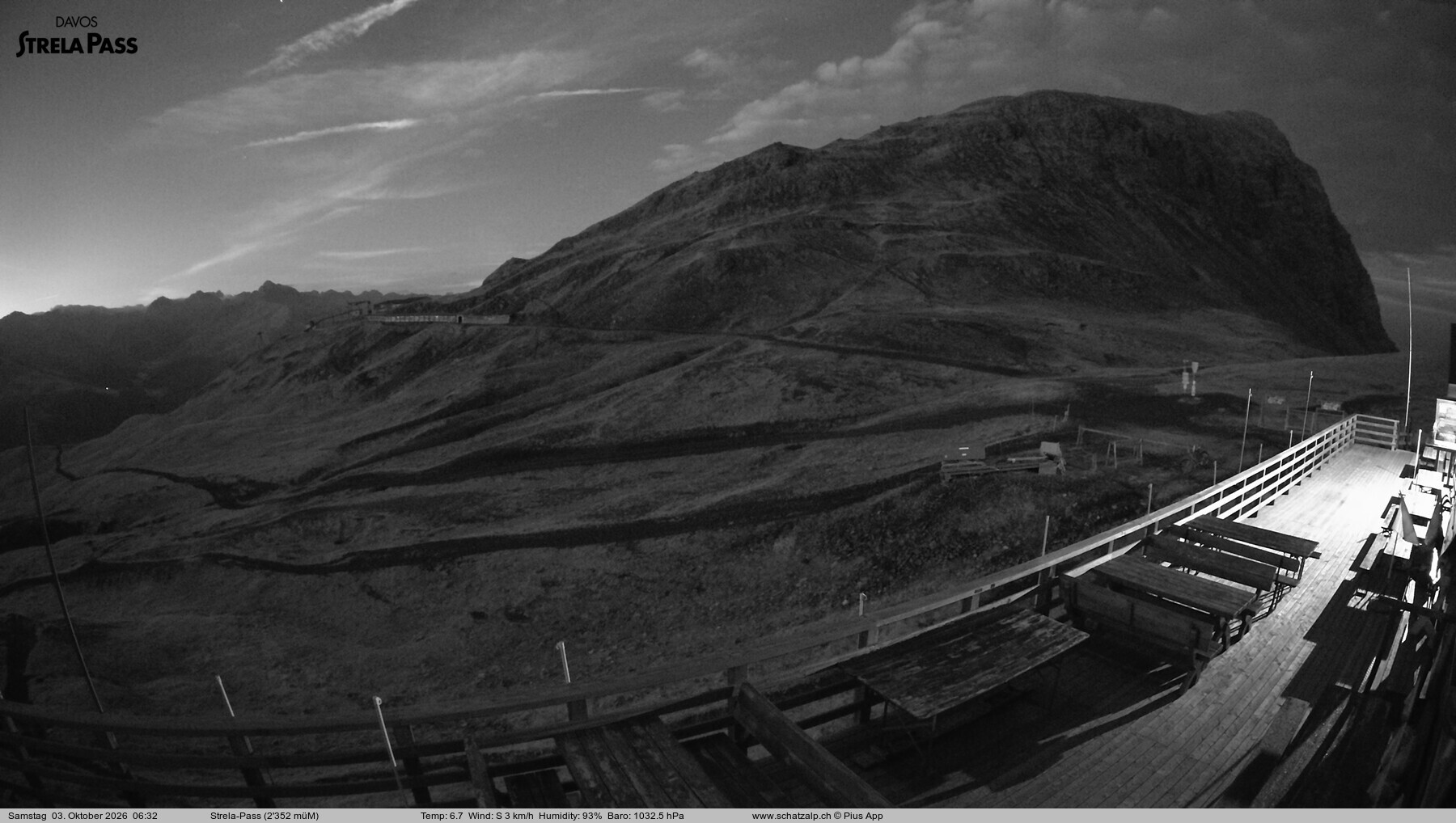 Archiv Foto Webcam Restaurant Strela Pass Schatzalp