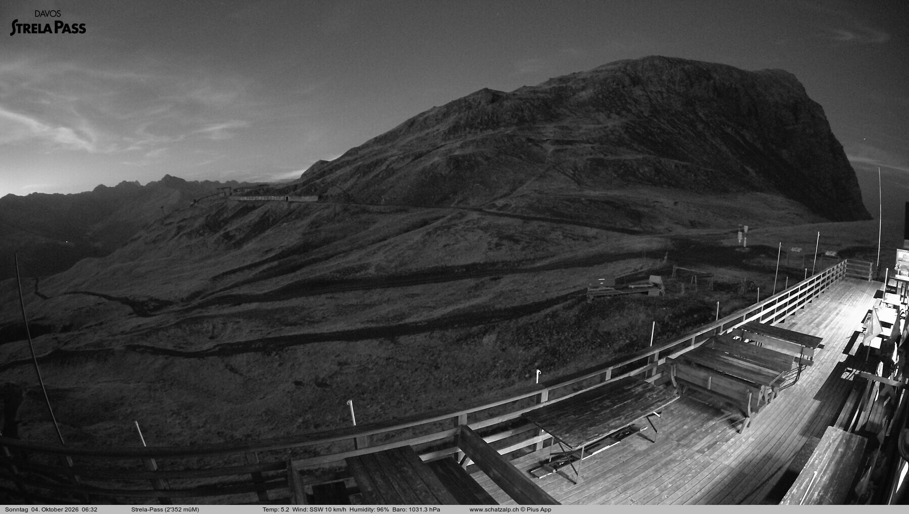 Archiv Foto Webcam Restaurant Strela Pass Schatzalp