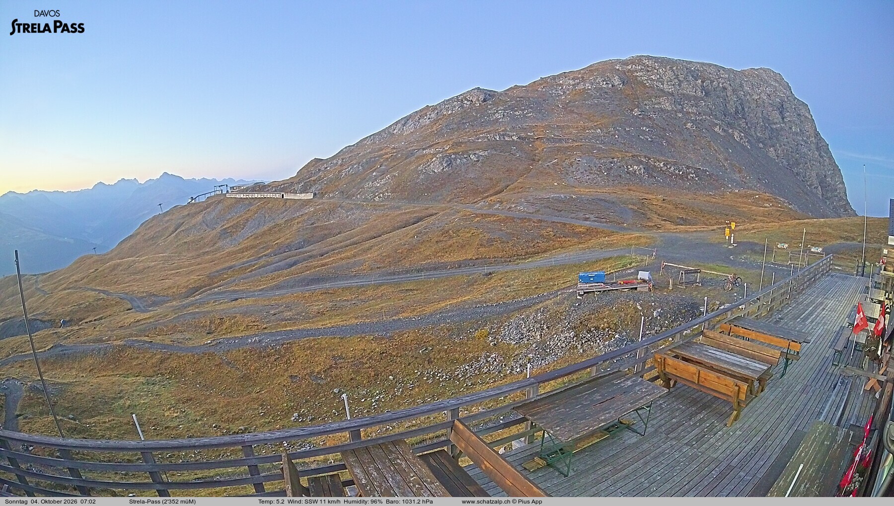 Archiv Foto Webcam Restaurant Strela Pass Schatzalp