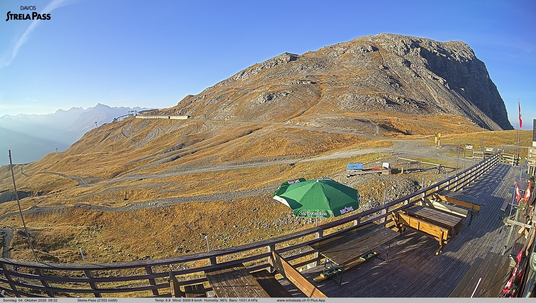 Archiv Foto Webcam Restaurant Strela Pass Schatzalp