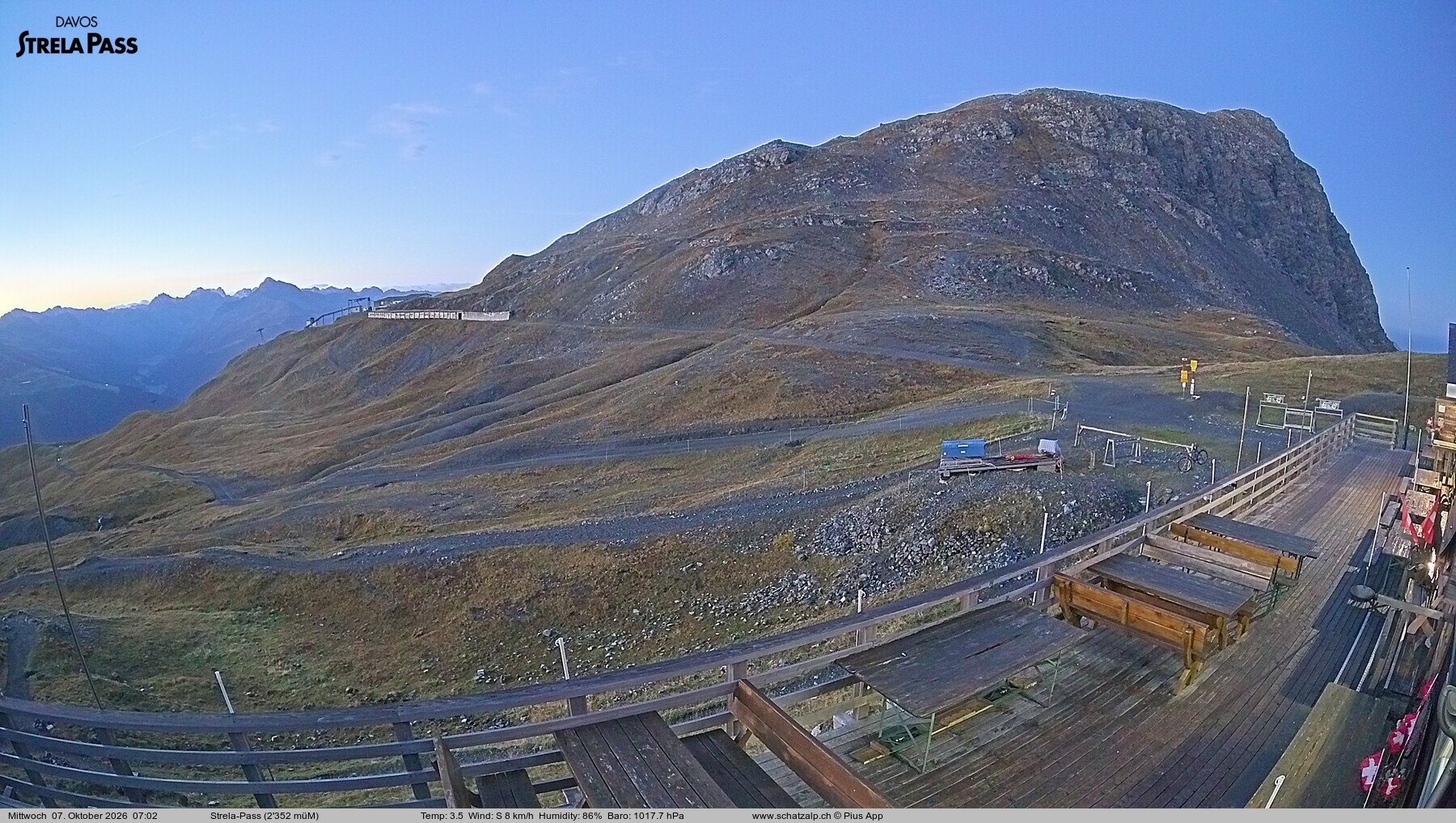 Archiv Foto Webcam Restaurant Strela Pass Schatzalp