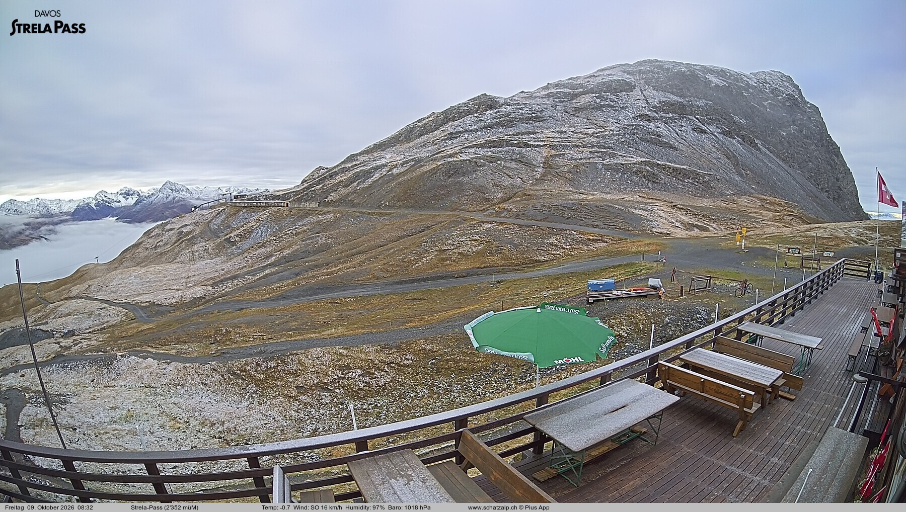 Archiv Foto Webcam Restaurant Strela Pass Schatzalp