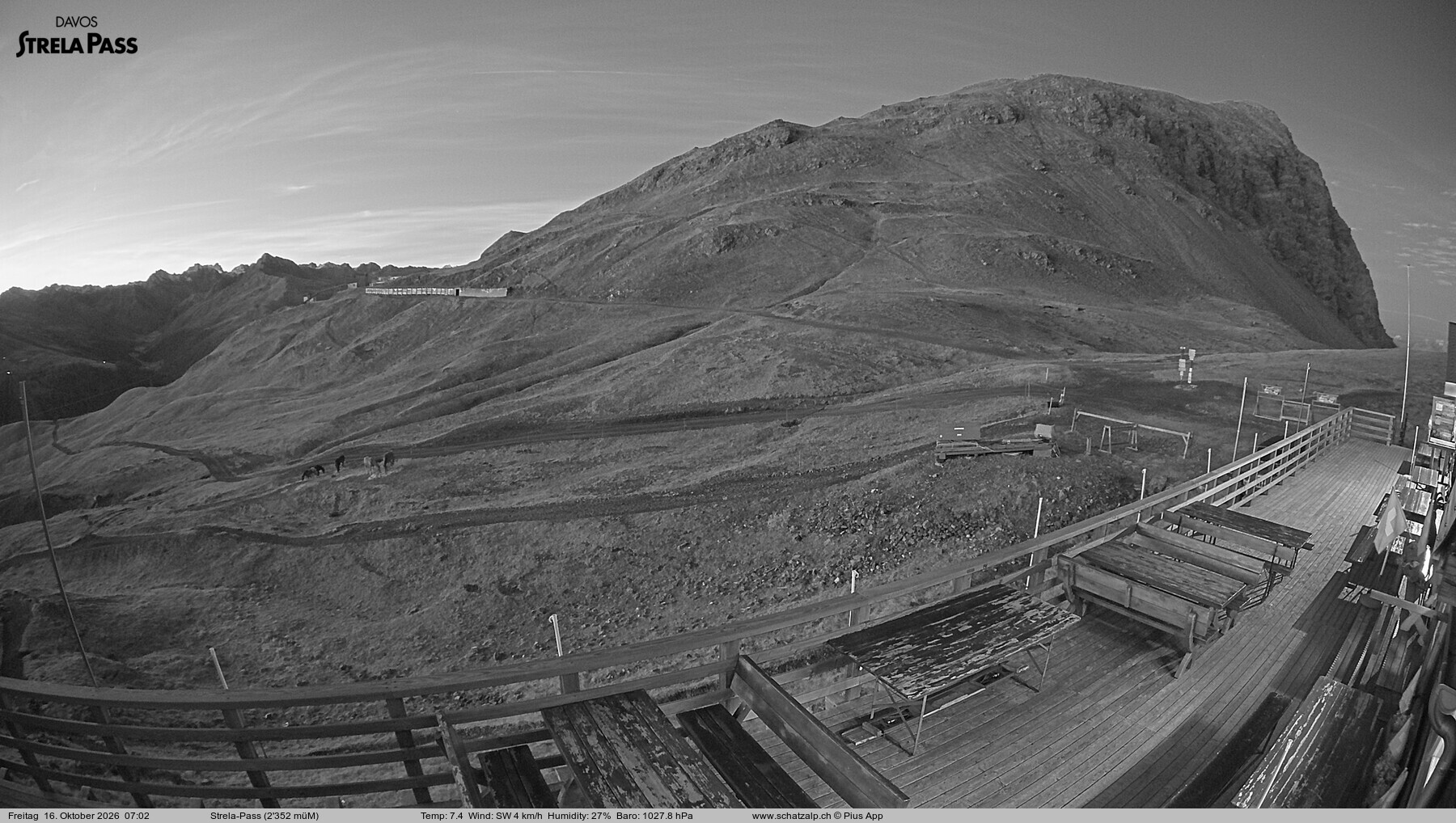 Archived image Webcam Schatzalp - Strela Pass