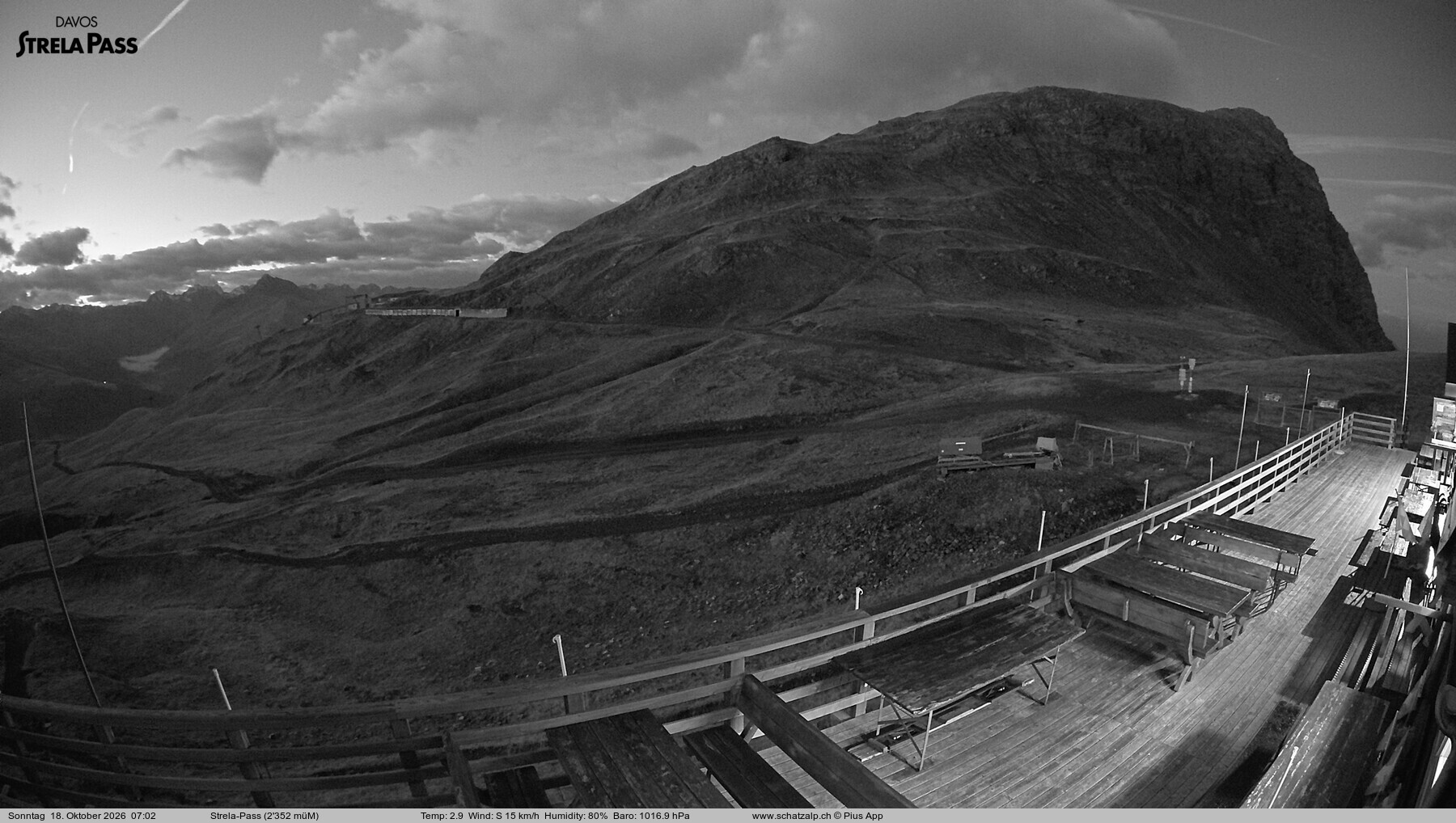 Archiv Foto Webcam Restaurant Strela Pass Schatzalp