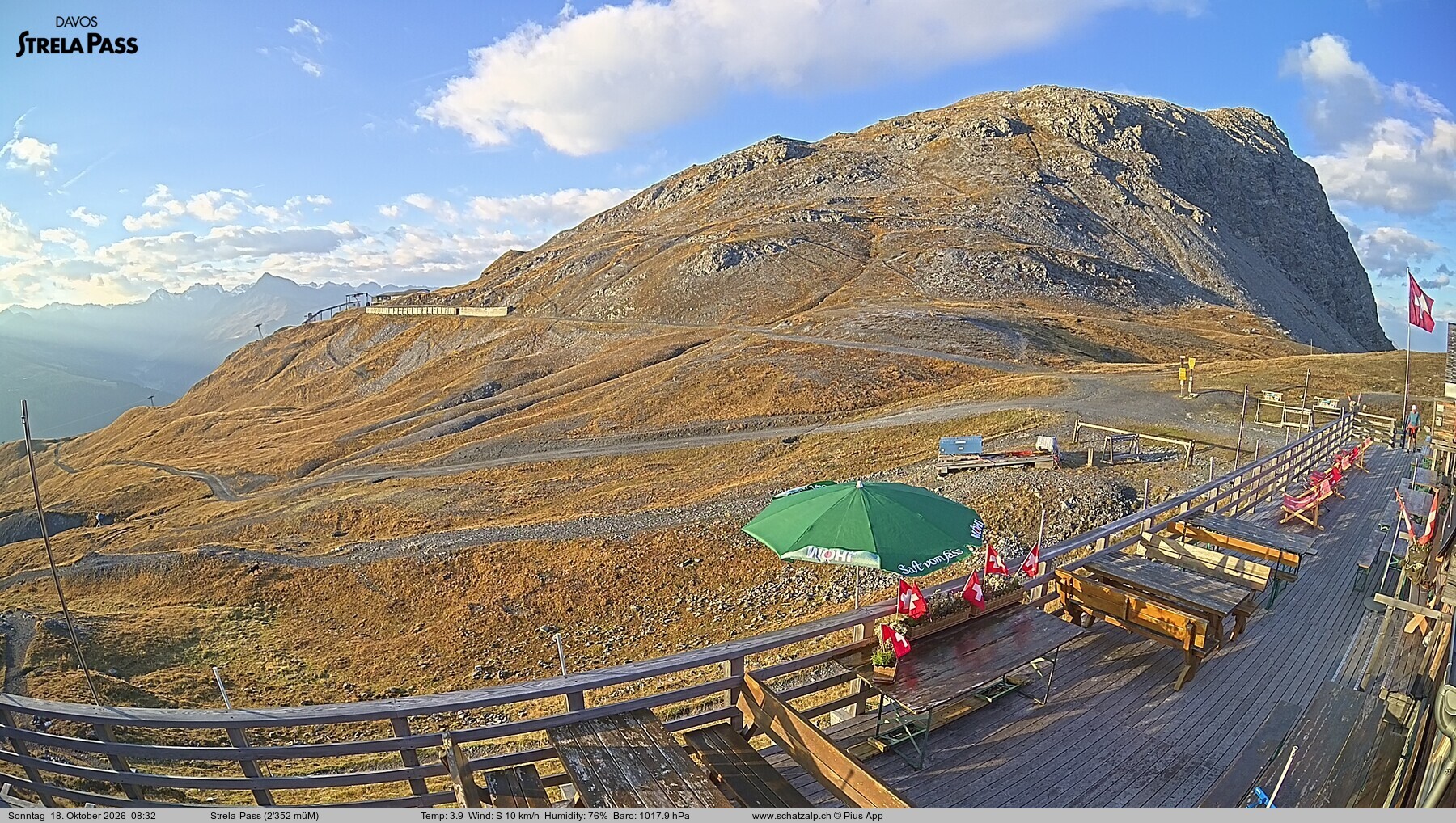 Archiv Foto Webcam Restaurant Strela Pass Schatzalp