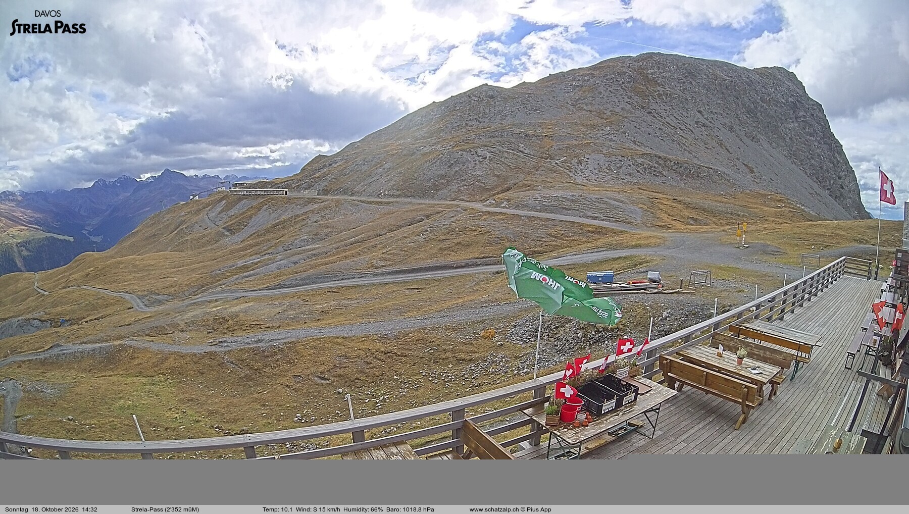 Archiv Foto Webcam Restaurant Strela Pass Schatzalp