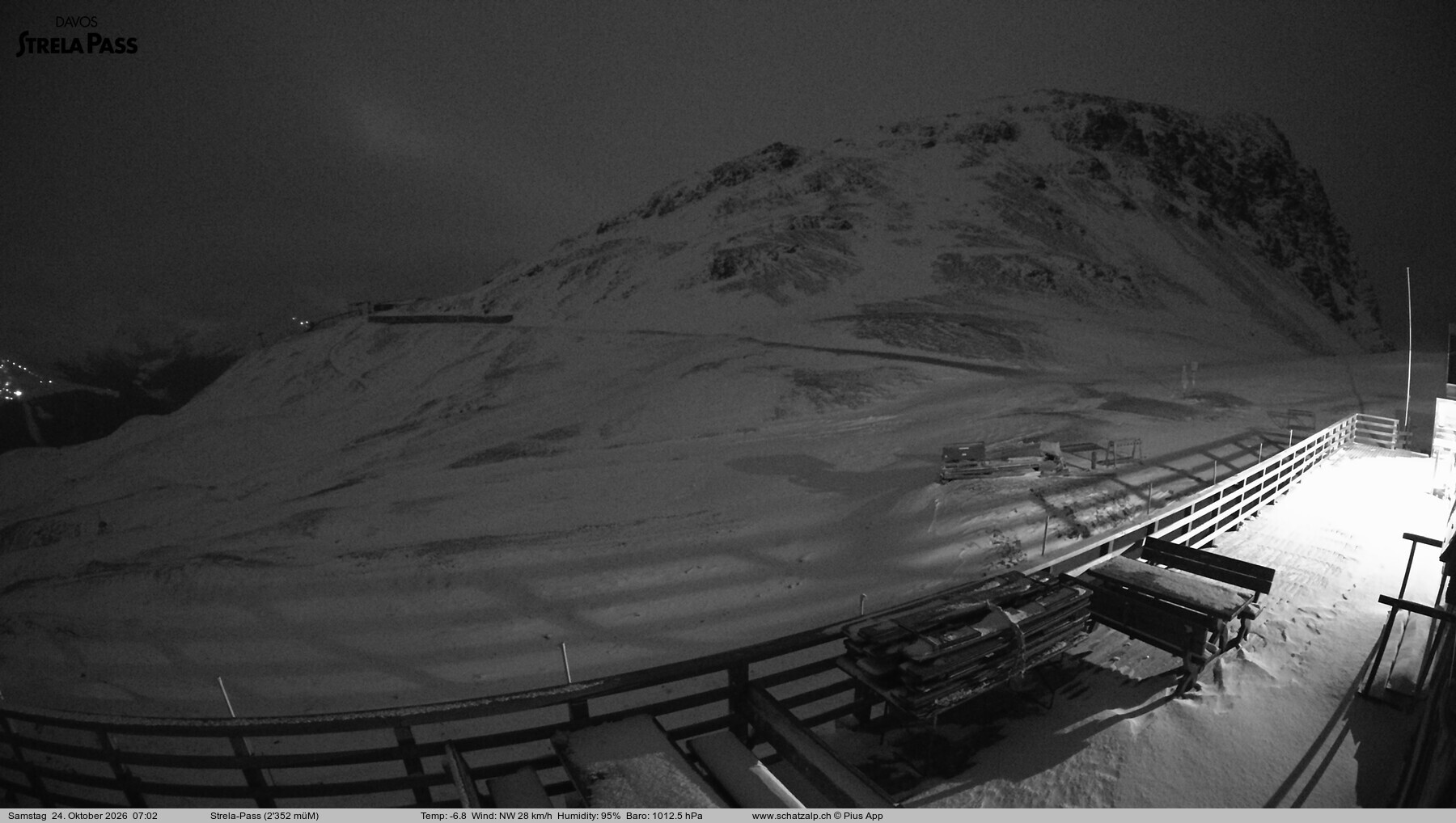 Archiv Foto Webcam Restaurant Strela Pass Schatzalp