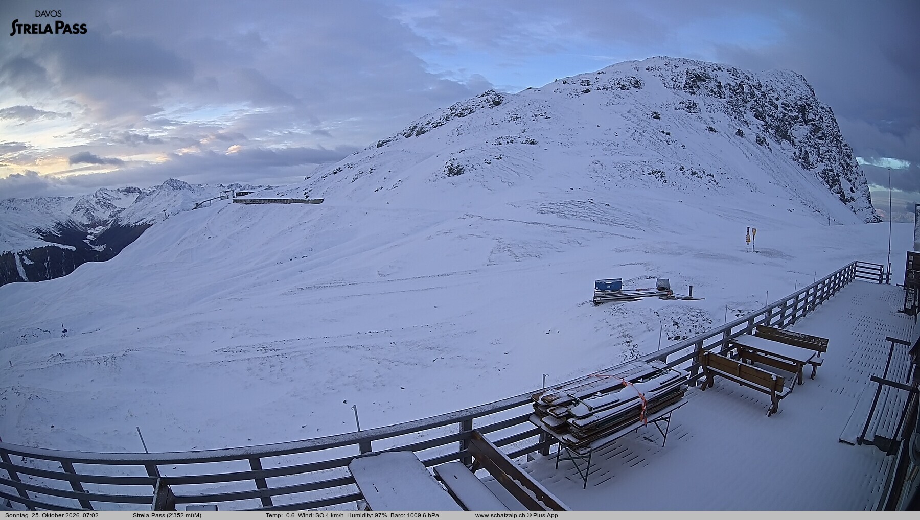 Archiv Foto Webcam Restaurant Strela Pass Schatzalp