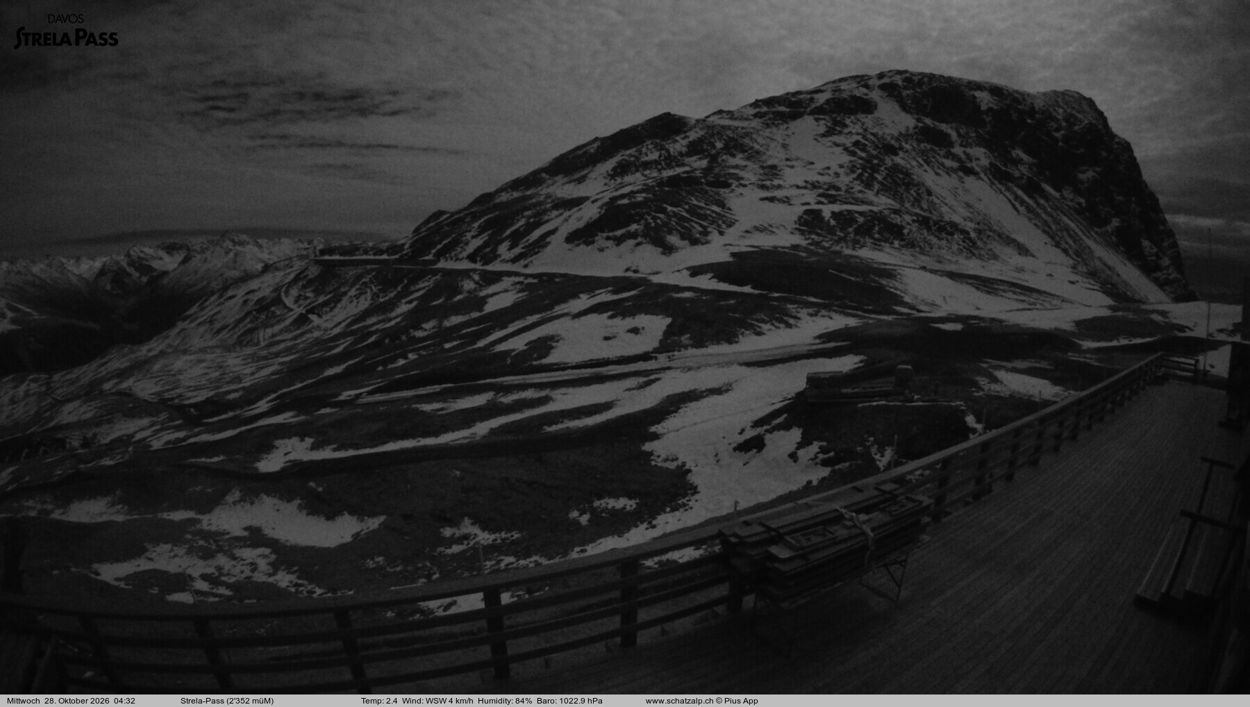 Archived image Webcam Schatzalp - Strela Pass
