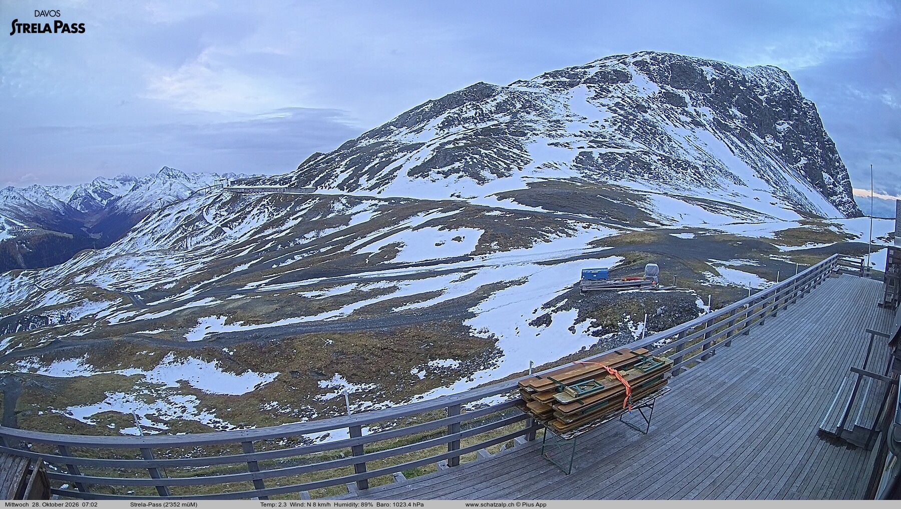 Archived image Webcam Schatzalp - Strela Pass