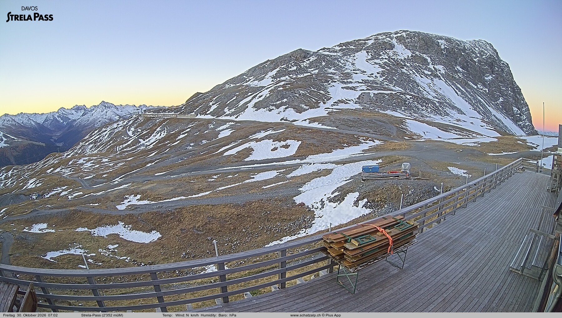 Archiv Foto Webcam Restaurant Strela Pass Schatzalp