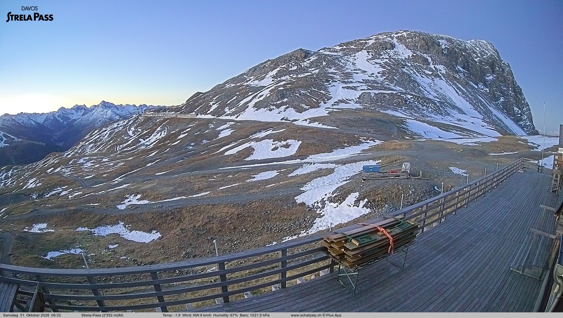 Archived image Webcam Schatzalp - Strela Pass