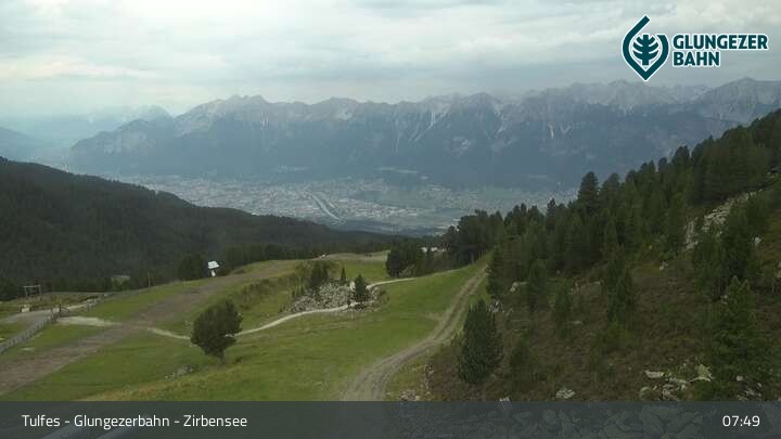 Archiv Foto Webcam Glungezer: Panoramablick Zirbensee