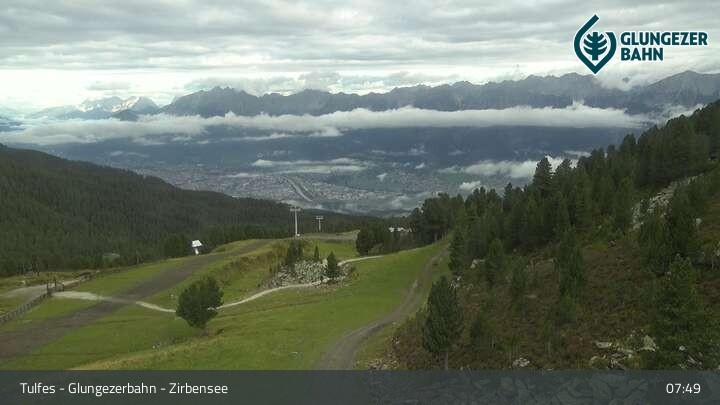 Archiv Foto Webcam Glungezer: Panoramablick Zirbensee