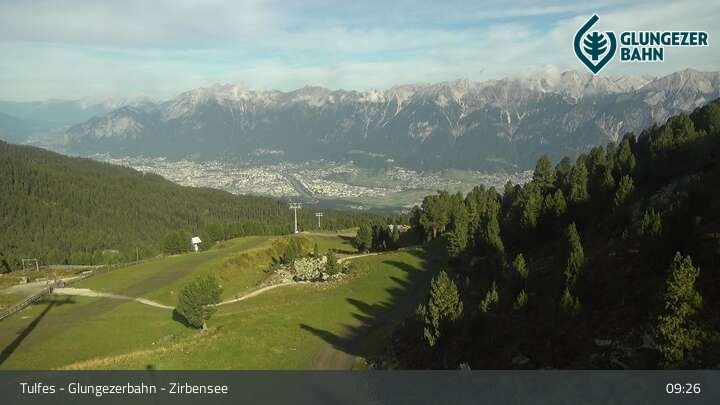 Archiv Foto Webcam Glungezer: Panoramablick Zirbensee