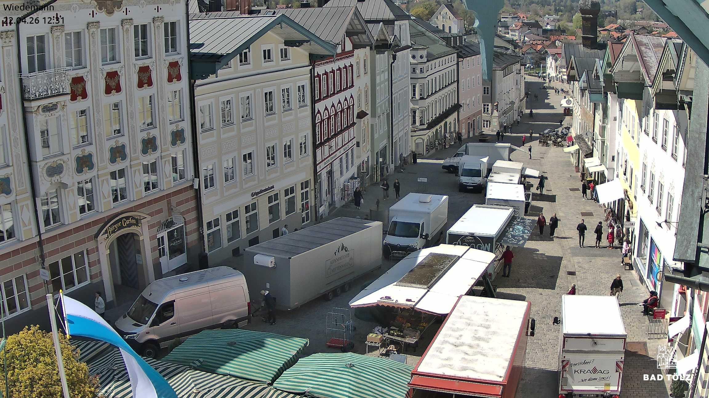 Archiv Foto Webcam Obere Marktstraße Bad Tölz