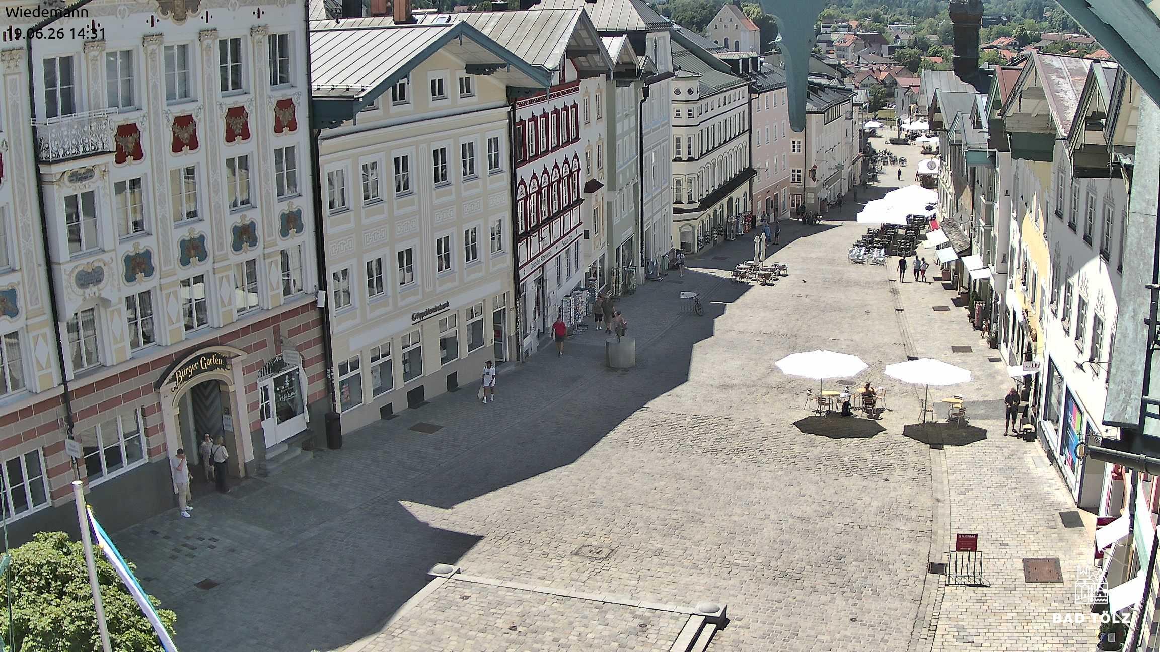 Archiv Foto Webcam Obere Marktstraße Bad Tölz