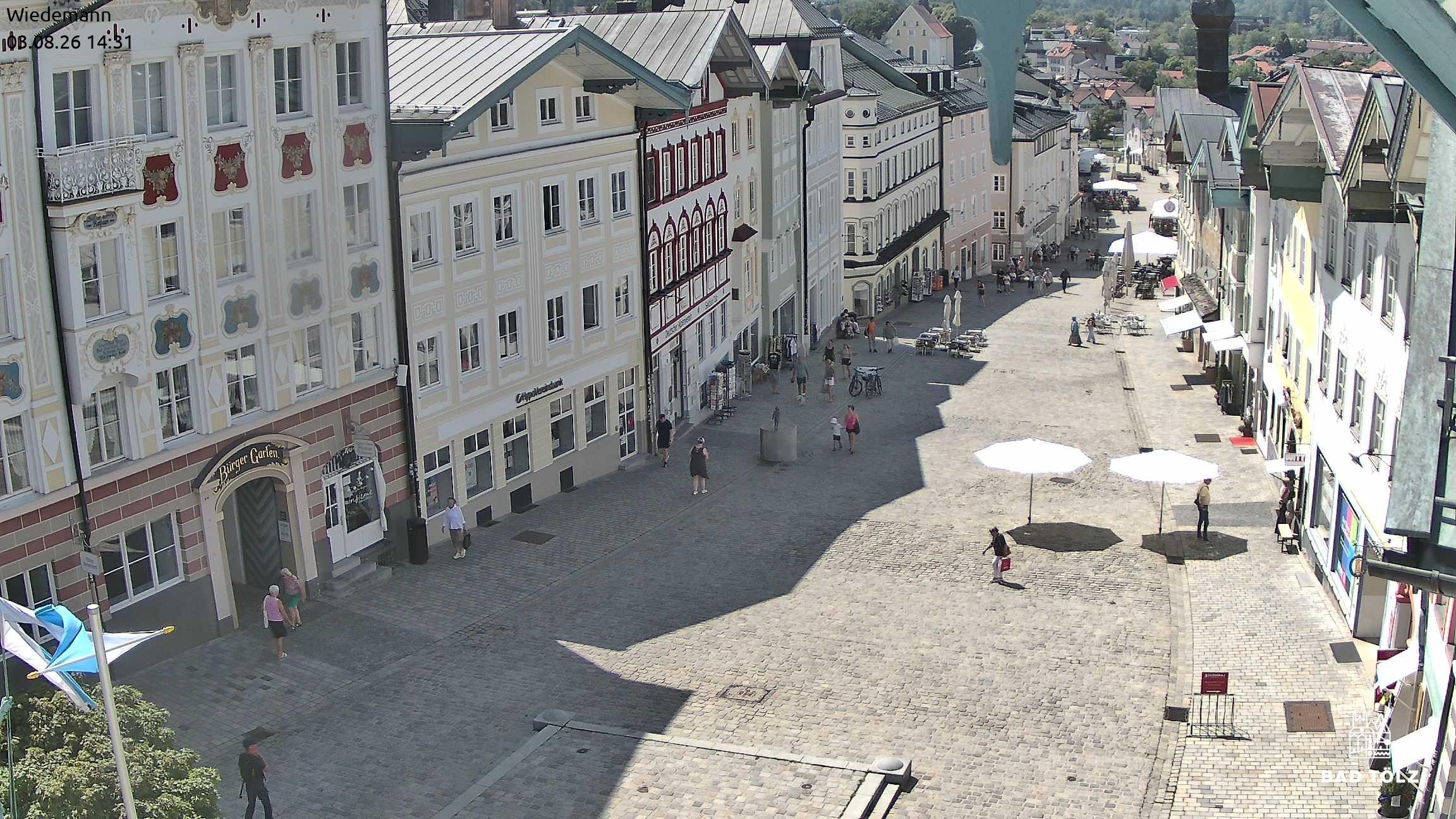 Archiv Foto Webcam Obere Marktstraße Bad Tölz