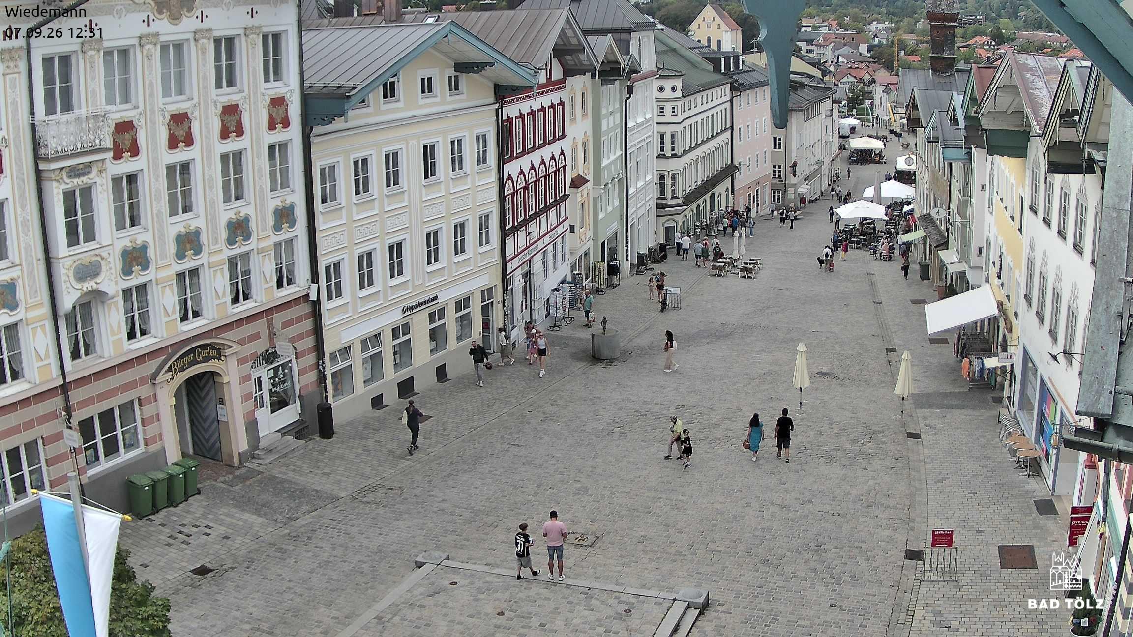Archiv Foto Webcam Obere Marktstraße Bad Tölz