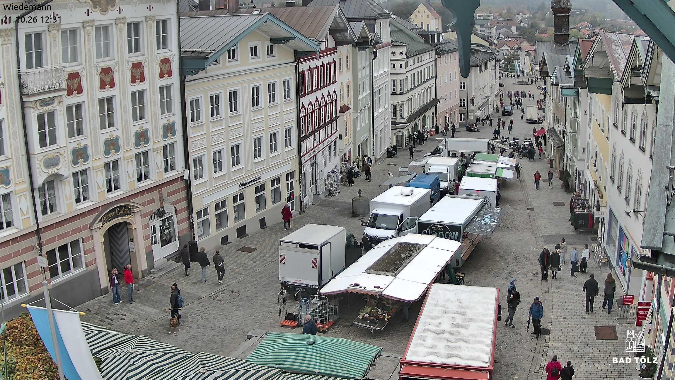Archiv Foto Webcam Obere Marktstraße Bad Tölz