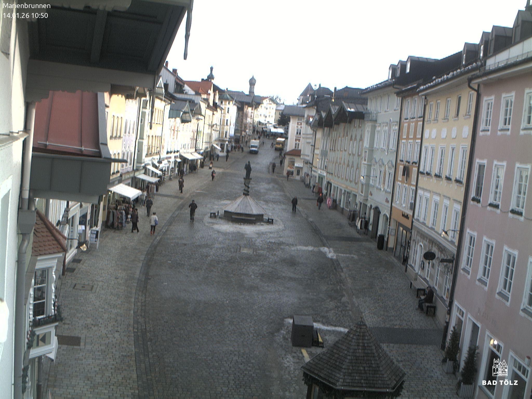 Archiv Foto Webcam Blick auf den Marienbrunnen Bad Tölz