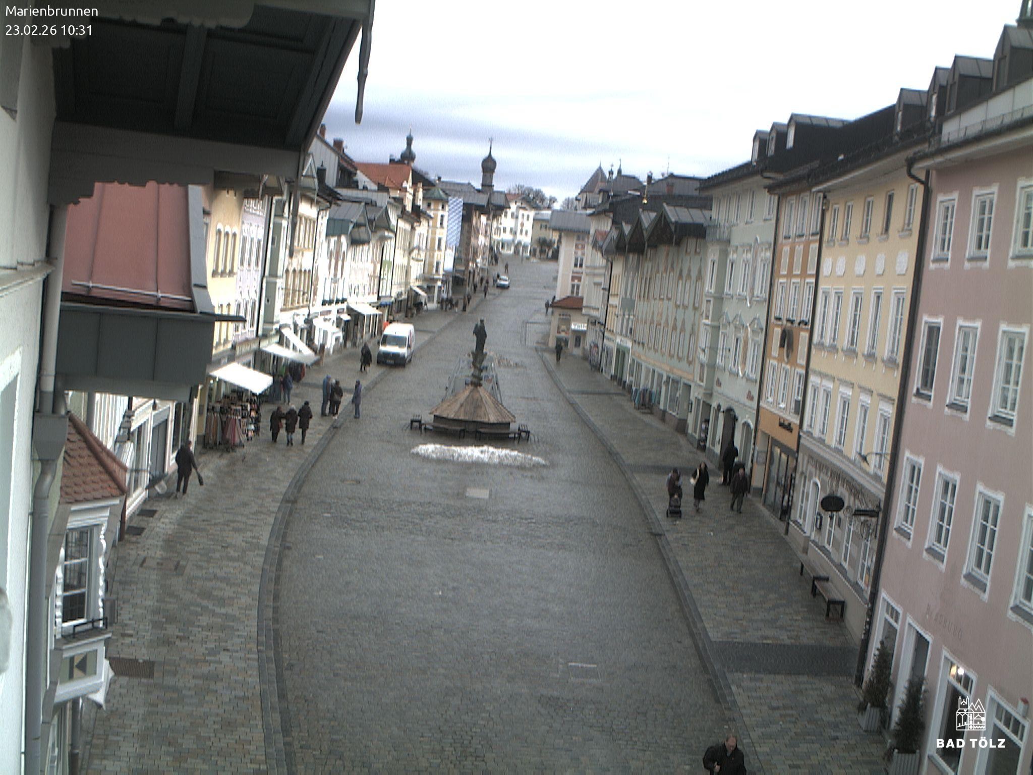 Archiv Foto Webcam Blick auf den Marienbrunnen Bad Tölz
