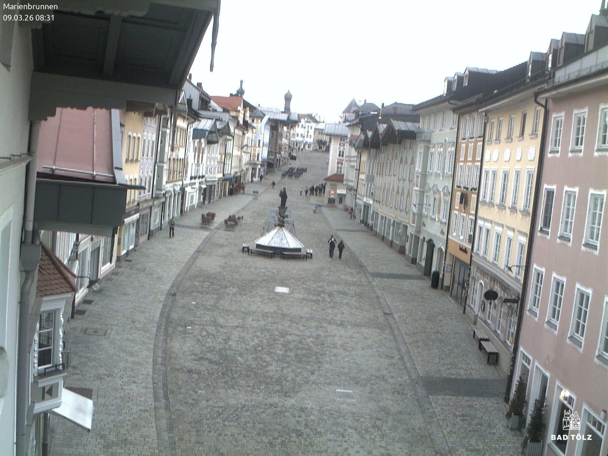 Archiv Foto Webcam Blick auf den Marienbrunnen Bad Tölz