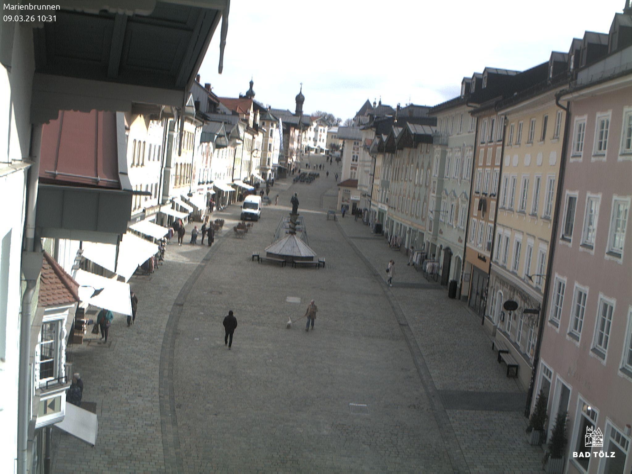 Archiv Foto Webcam Blick auf den Marienbrunnen Bad Tölz