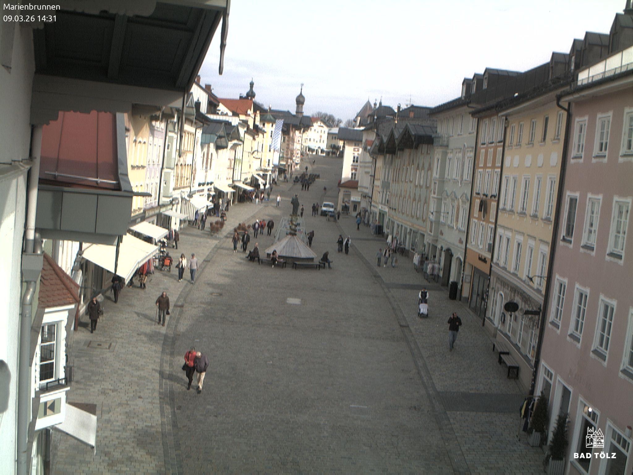 Archiv Foto Webcam Blick auf den Marienbrunnen Bad Tölz